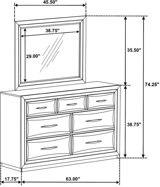 Coaster® Atlas Dark Oak Dresser and Mirror Set-2