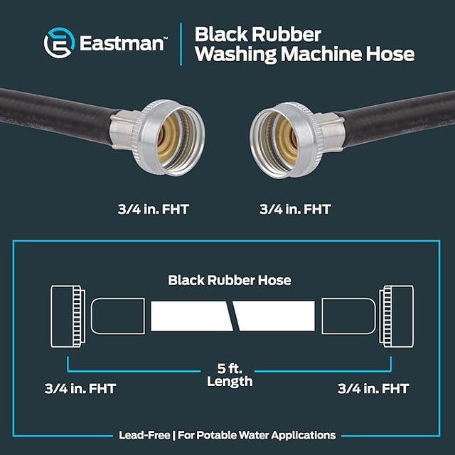 Eastman 5 Foot Rubber Washer Hoses (2 Pack)-1