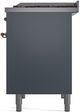 Ilve® Nostalgie II Series 40" Blue Grey Pro Style Dual Fuel Range-4