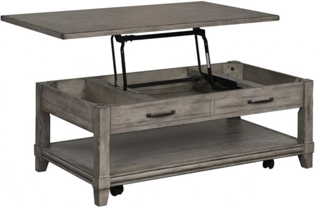 Bernards Hartford Gray Cocktail Table with Lift Top-0