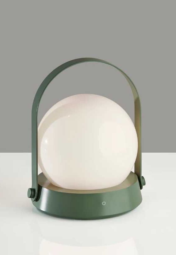 Adesso® Millie Sage Green LED Table Lantern-1