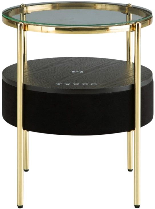 Signature Design by Ashley® Nedman Glass Top Accent Table with Gold Base-1