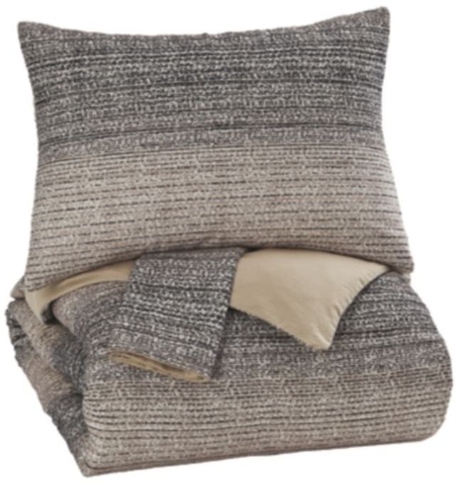 Signature Design by Ashley® Arturo Natural/Charcoal Queen Duvet Cover Set-0