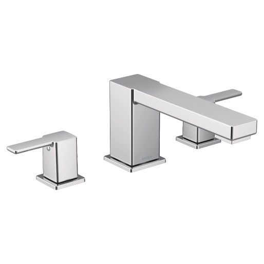 Moen® 90 Degree Chrome Two-Handle High Arc Roman Tub Faucet-0