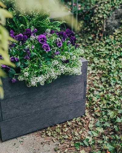 C R Plastics Modern Greystone Rectangle Planter-2
