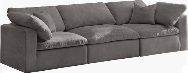Meridian Furniture Cozy Grey Velvet 119" Cloud Modular Sofa-0