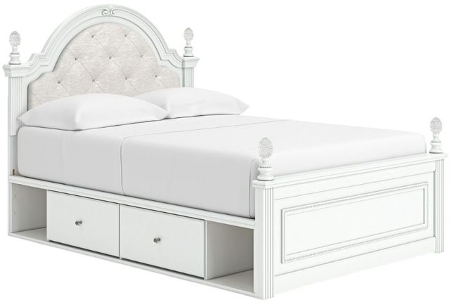 Signature Design by Ashley® Kozlani White Youth Full Upholstered Storage Panel Bed-1