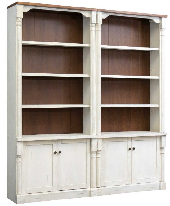 Martin Furniture Durham 2-Piece Brushed Chalk Tall Bookcase Set-0