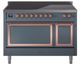 Ilve® Nostalgie II Noblesse 48'' Blue Gray Pro Style Induction Range with Copper Trim-0