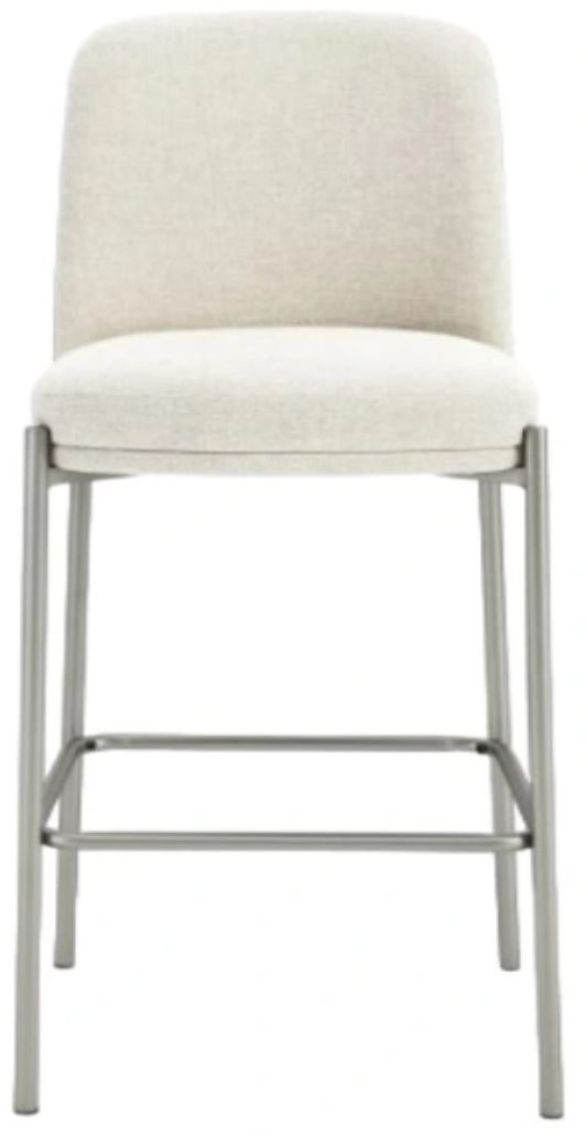 Modus Furniture Crossroads 2.0 Dion Brushed Nickel/Natural Light Upholstered Bar Stool-1