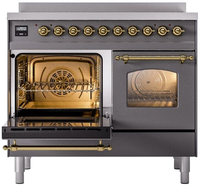 Ilve® Nostalgie II Series 40" Matte Graphite Pro Style Induction Range-2