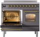 Ilve® Nostalgie II Series 40" Matte Graphite Pro Style Induction Range-2