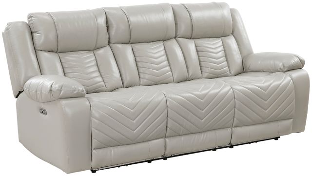 Homelegance® Huron Gray Double Power Reclining Sofa-0