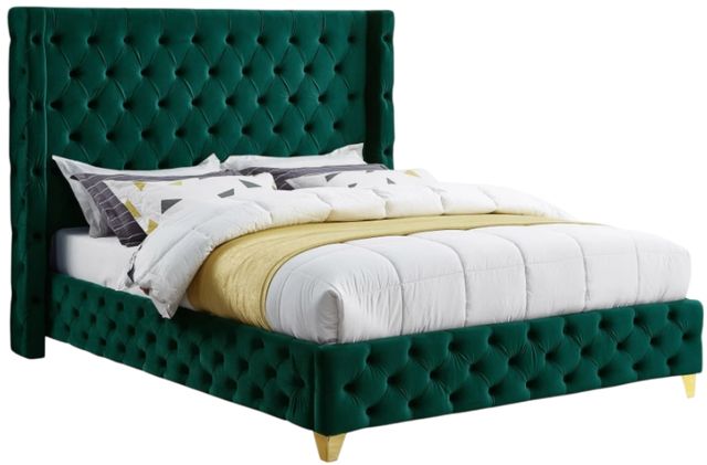 Meridian Furniture Savan Green Full Upholstered Panel Bed-0