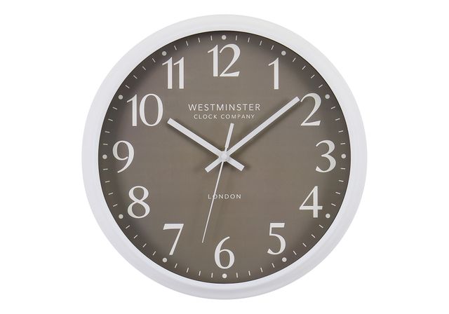 Monarch Specialties Inc. Dark Bronze 12" Wall Clock with White Numbers-0