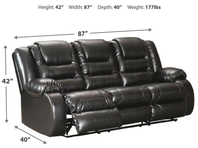 Signature Design by Ashley® Vacherie Black Reclining Sofa-3