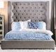 Furniture of America® Rosabelle Gray Eastern King Upholstered Panel Bed-1