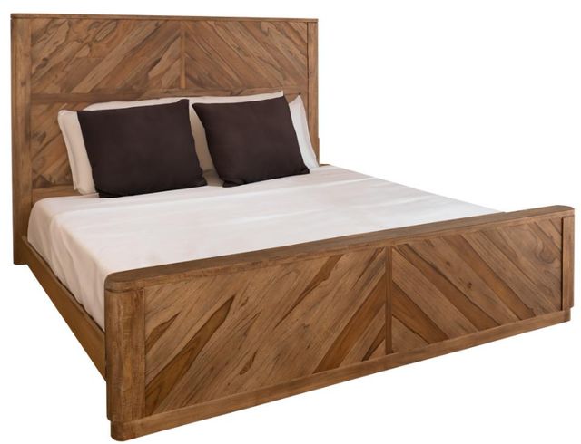 International Furniture Direct Balam Brown King Panel Bed-0