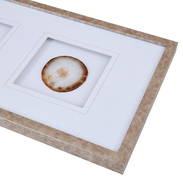 Olliix by Madison Park Natural Agate Trio Natural 100% Real Stone Framed Graphic-1
