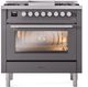 Ilve® Professional Plus II 36" Graphite Matte Pro Style Dual Fuel Range-1