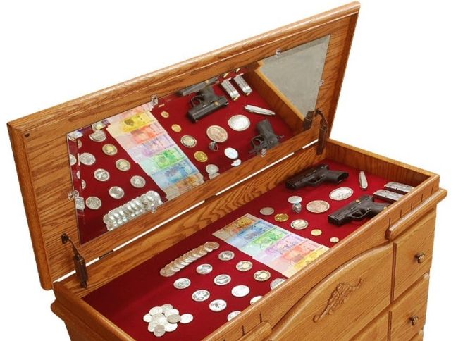 Wolfcraft Furniture Vintage Brown 5-Drawer Flip Chest with Pull Tray-1