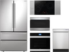 Sharp® 5 Piece Stainless Steel Kitchen Appliance Package
