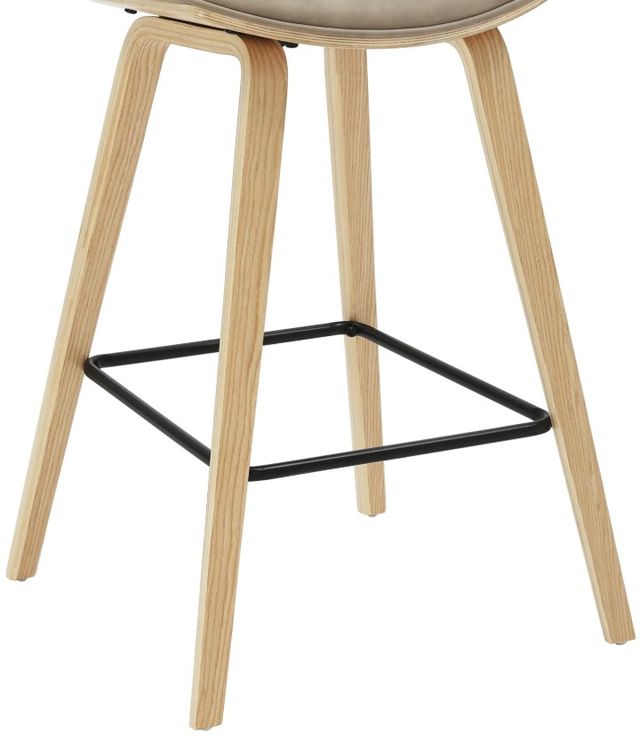 Armen Living Fox 2-Piece Oak/Vintage Taupe Counter Stool Set-4