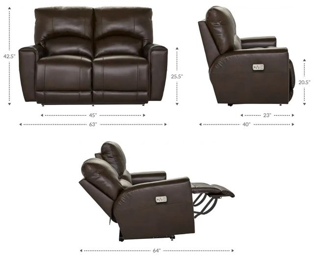 La-Z-Boy® Cassian Oyster Power Reclining Loveseat with Headrest-2