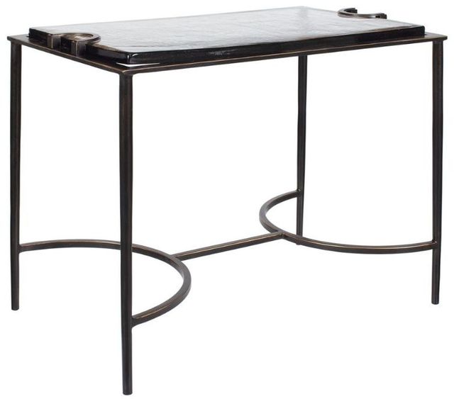Uttermost® Eisen Dark Bronze Glass Accent Table-0