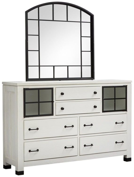 Magnussen Home® Harper Springs Black/Silo White Dresser and Mirror-0