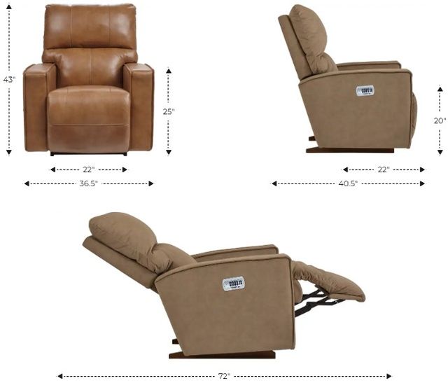 La-Z-Boy® Maddox Smoke Power Rocking Recliner with Headrest and Lumbar-2