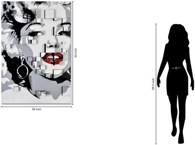 Classy Living Pop Glam 3D Marilyn Wall Art-2