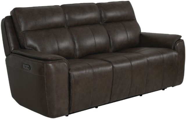 Bassett® Furniture Club Level Manteo Sable Leather Power Reclining Sofa -0