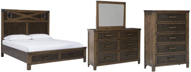 Benchcraft® Wyattfield 4-Piece Two-Tone California King Storage Panel Bed Set-0