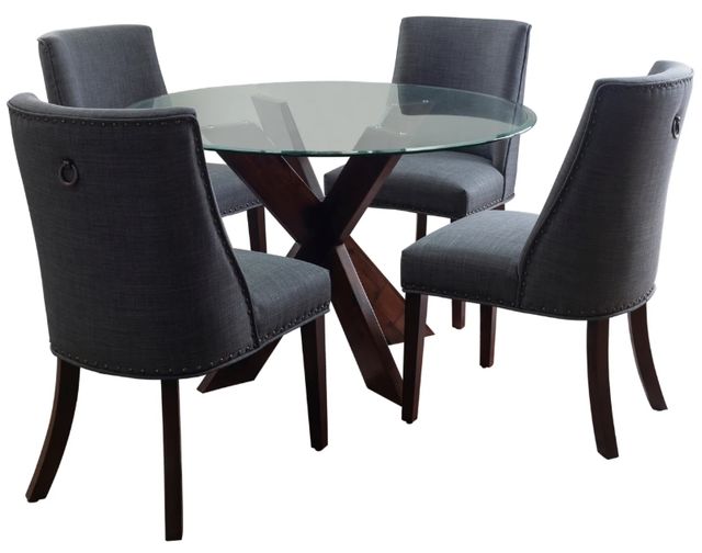 Powell® Auden 5-Piece Espresso/Gray Dining Table Set -0