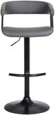 Armen Living Calista Black/Gray Adjustable Height Stool-3