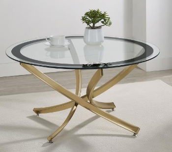 【cornice】COFFEE TABLE 723918 Gold 2 Piece Nesting Coffee Table From Coaster