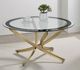 Coaster® Brooke Glass Top Coffee Table with Rose Brass Metal Base-4