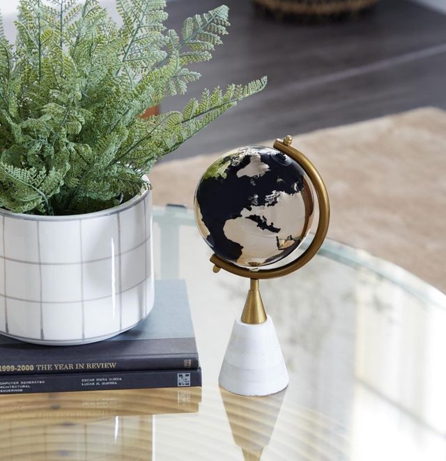 Deco Marche Gold Globe with Marble Base-3