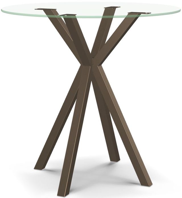 Amisco Customizable Asterisk Clear Glass Round Bar Table with Starburst Stand-0