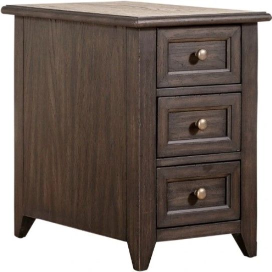 Liberty Furniture Mill Creek Peppercorn Chairside Table-0