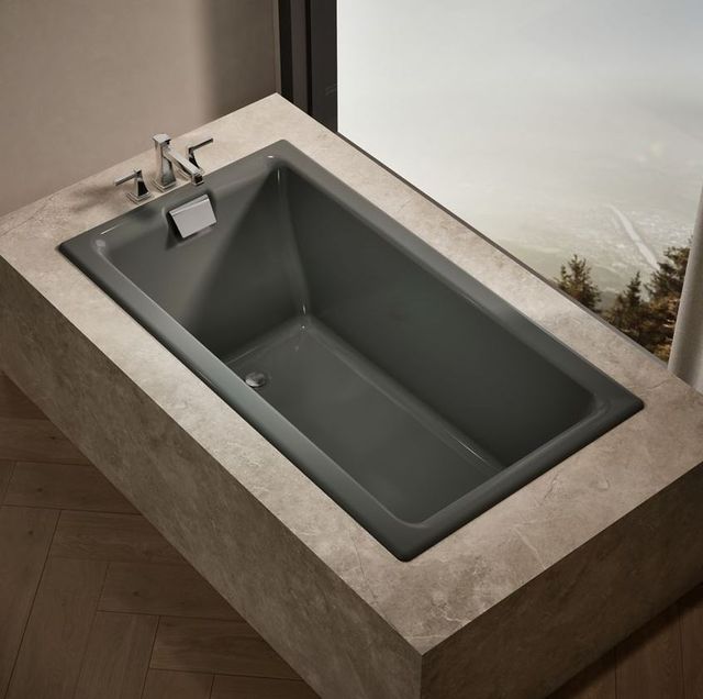 KOHLER® Tea-for-Two® Thunder Gray 66" x 36" Drop-In/Undermount Bath-2