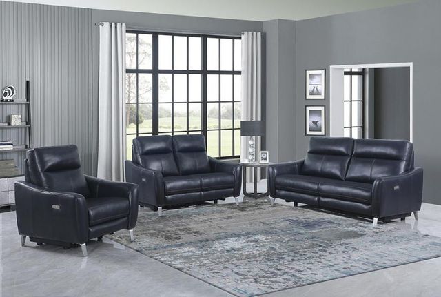 Coaster® Derek 3-Piece Blue Upholstered Power Reclining Seating Set-0