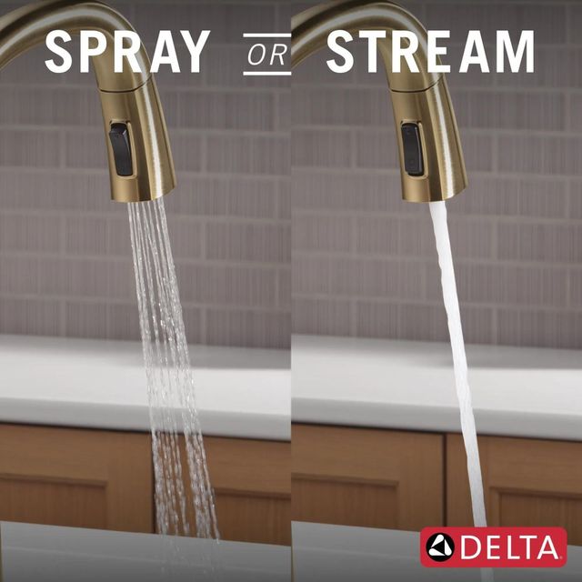 Delta Stryke® Lumicoat® Champagne Bronze VoiceIQ® Single Handle Kitchen Faucet with Touch2O® Technology-2