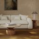 TOV Furniture Cynthia Travertine/Walnut Brown Concrete Indoor/Outdoor Side Table-1