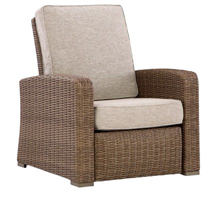 Signature Design by Ashley® Laguna Heights Beige/Gray Fabric/Resin Wicker Outdoor Manual Recliner-0