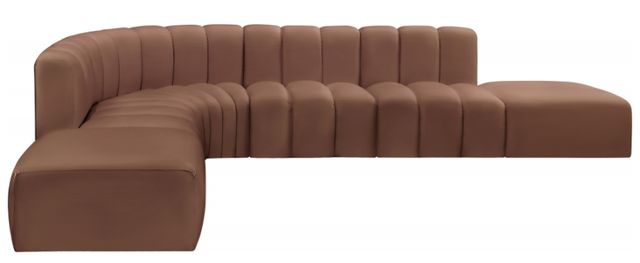 Meridian Furniture Arc 7-Piece Cognac Leather Sectional-1