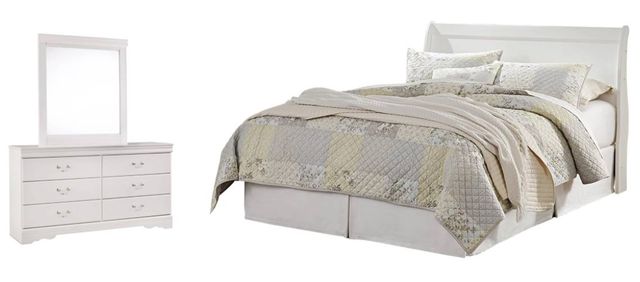 Signature Design by Ashley® Anarasia 3-Piece White Queen Sleigh Headboard Bedroom Set-0