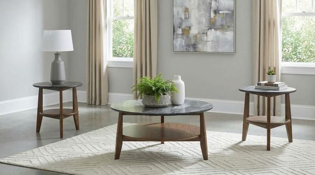 Coaster® Bradley 3-Piece Brown/Smokey Gray Coffee Table Set-1