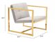 Zuo® Alt Gray and Gold Arm Chair-4